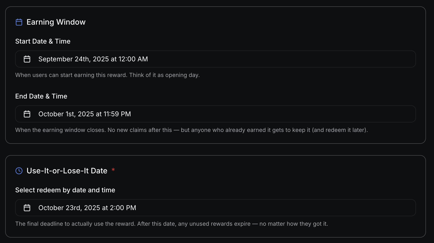 Availability Settings