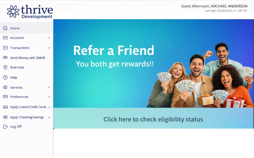 Full-width landing page