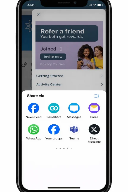 Mobile share sheet