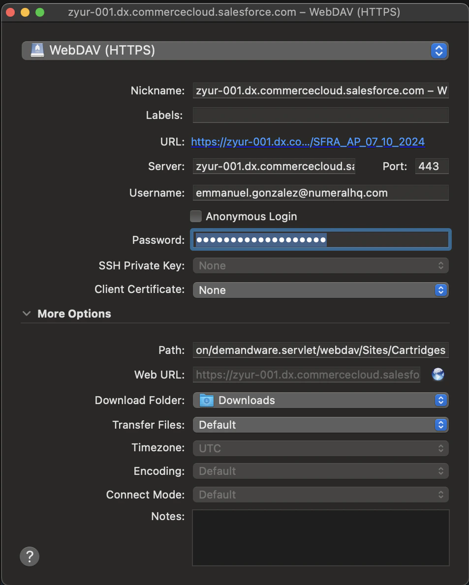 Cyberduck connection