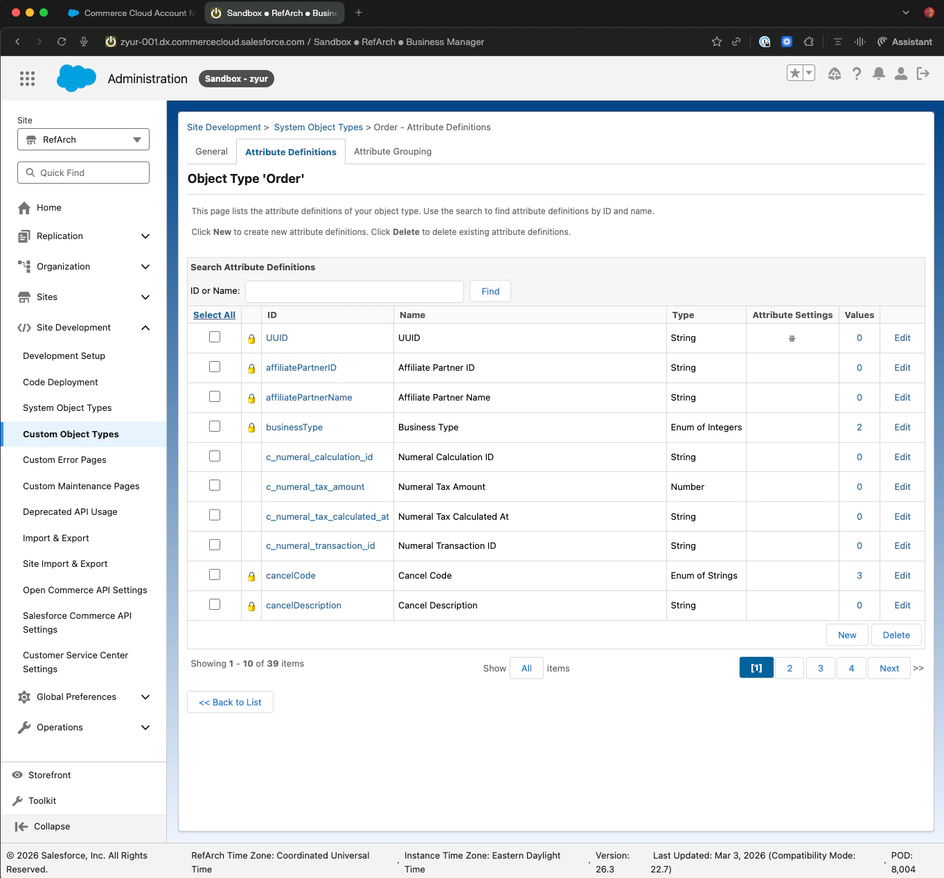 Verify order custom attributes