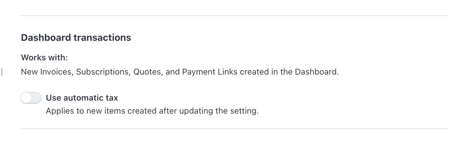 Disable automatic tax