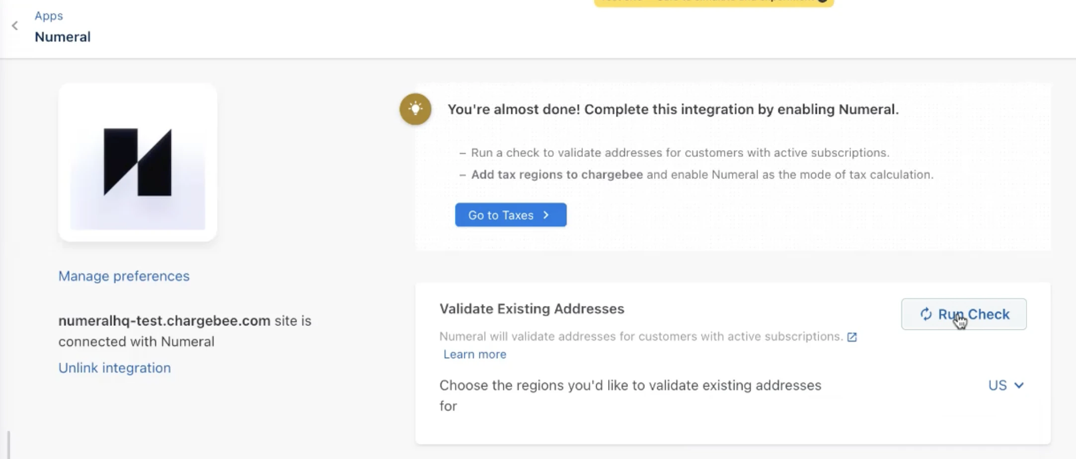 Validate addresses