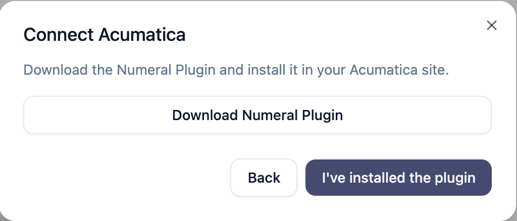 Connect Acumatica — download plugin