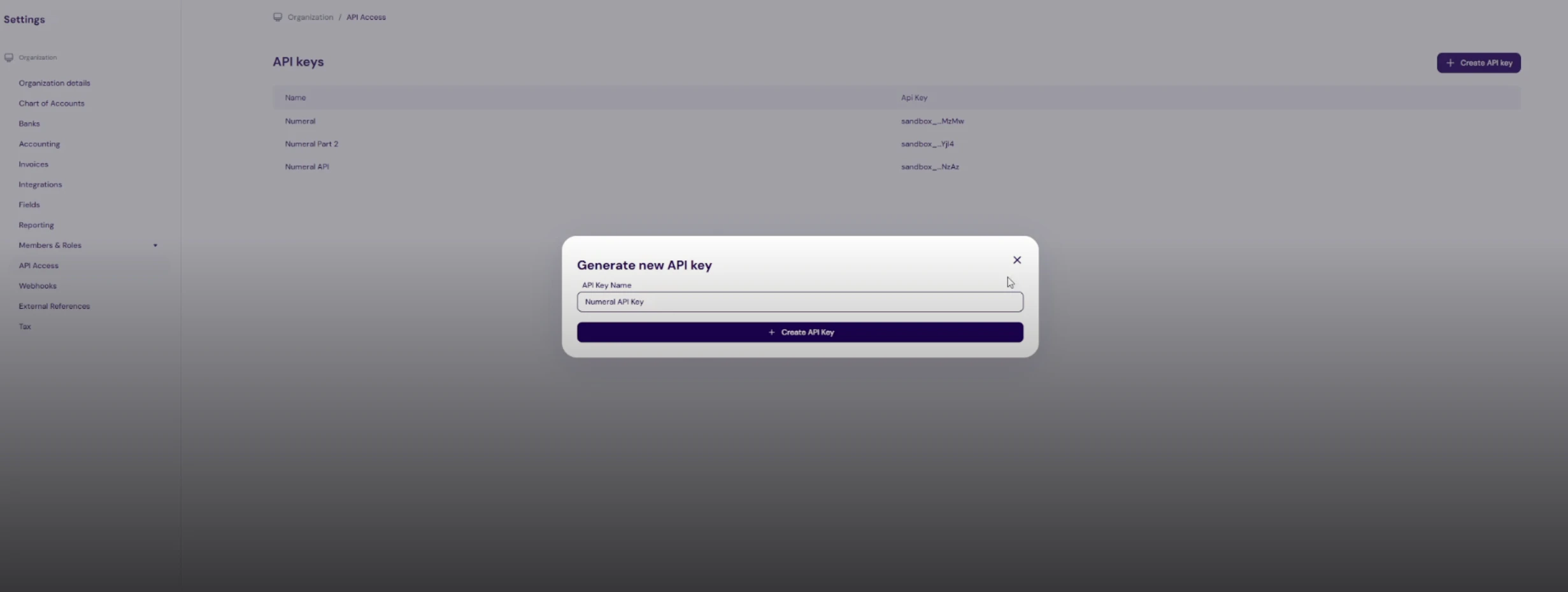 Rillet API key
