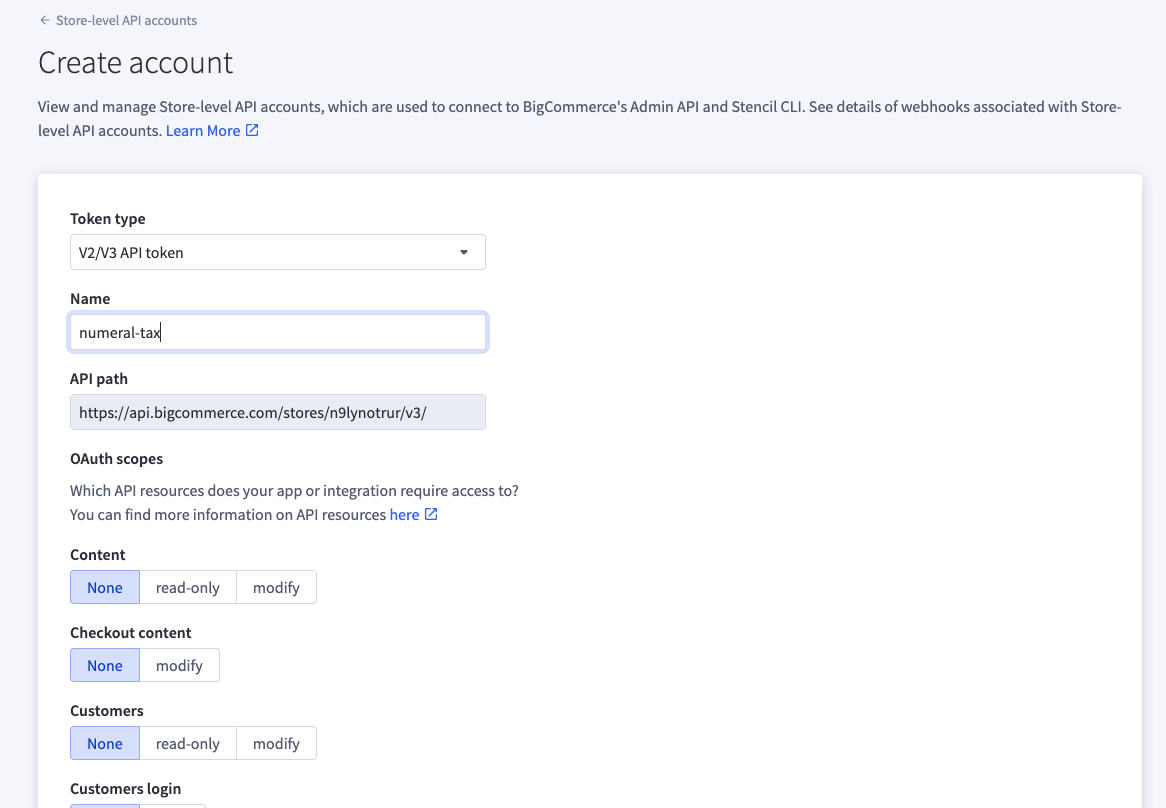 Configure API Account