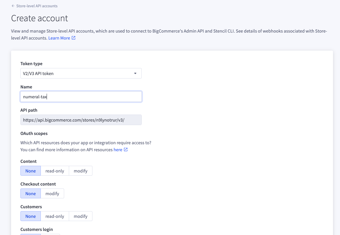 Configure API Account