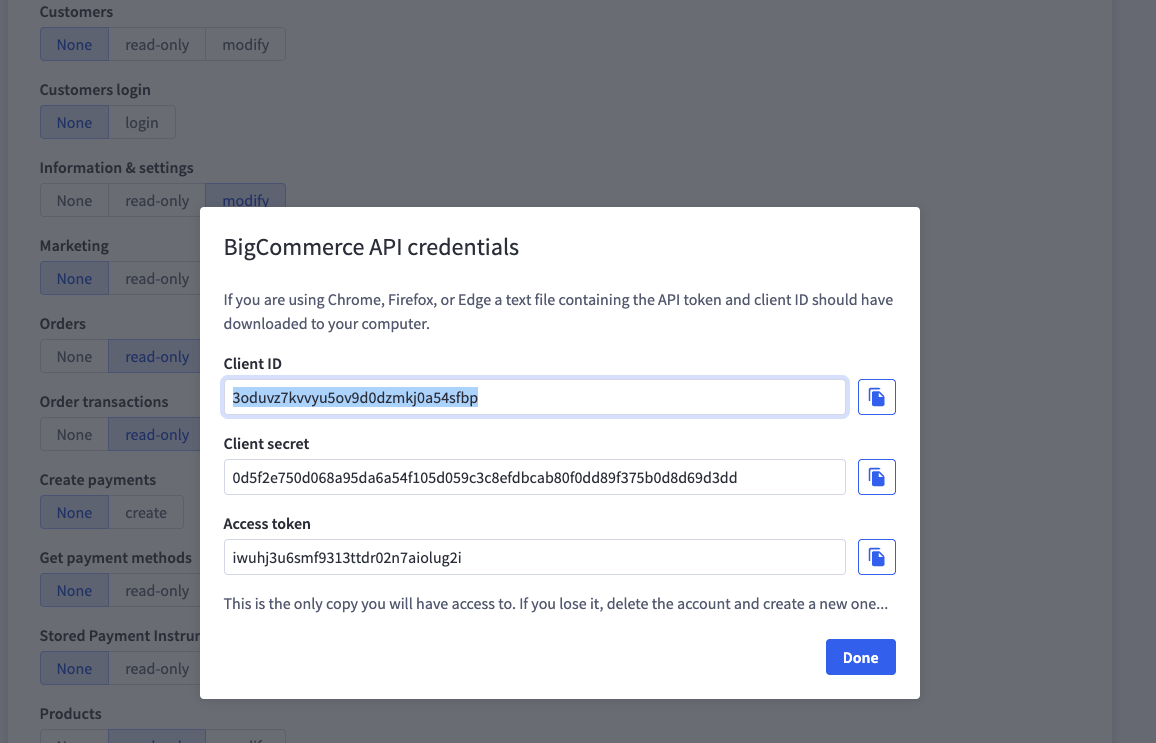 Save credentials