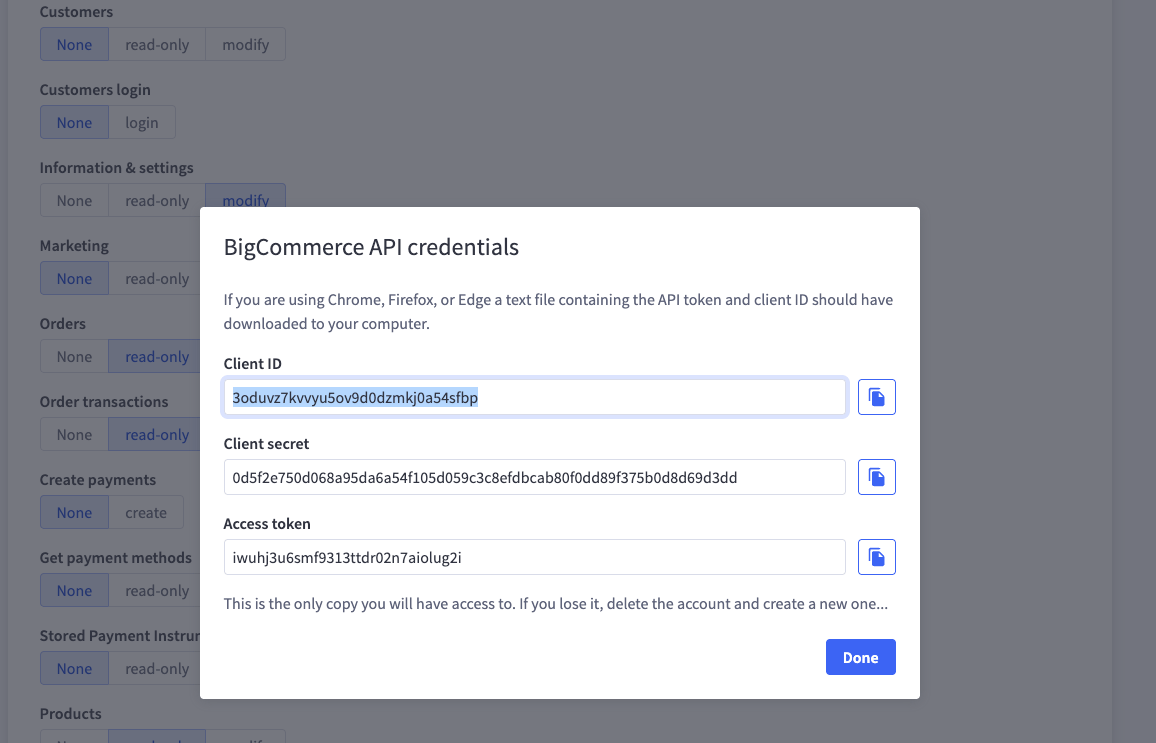 Save credentials
