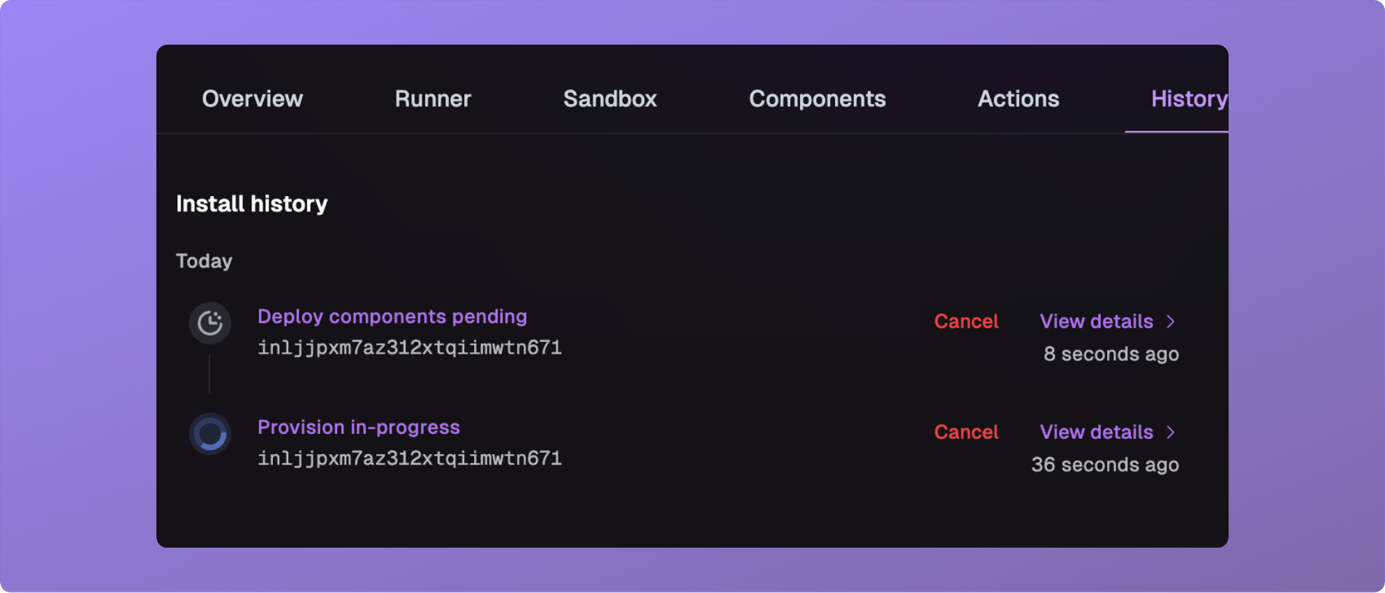 Cancel Workflows From History Page