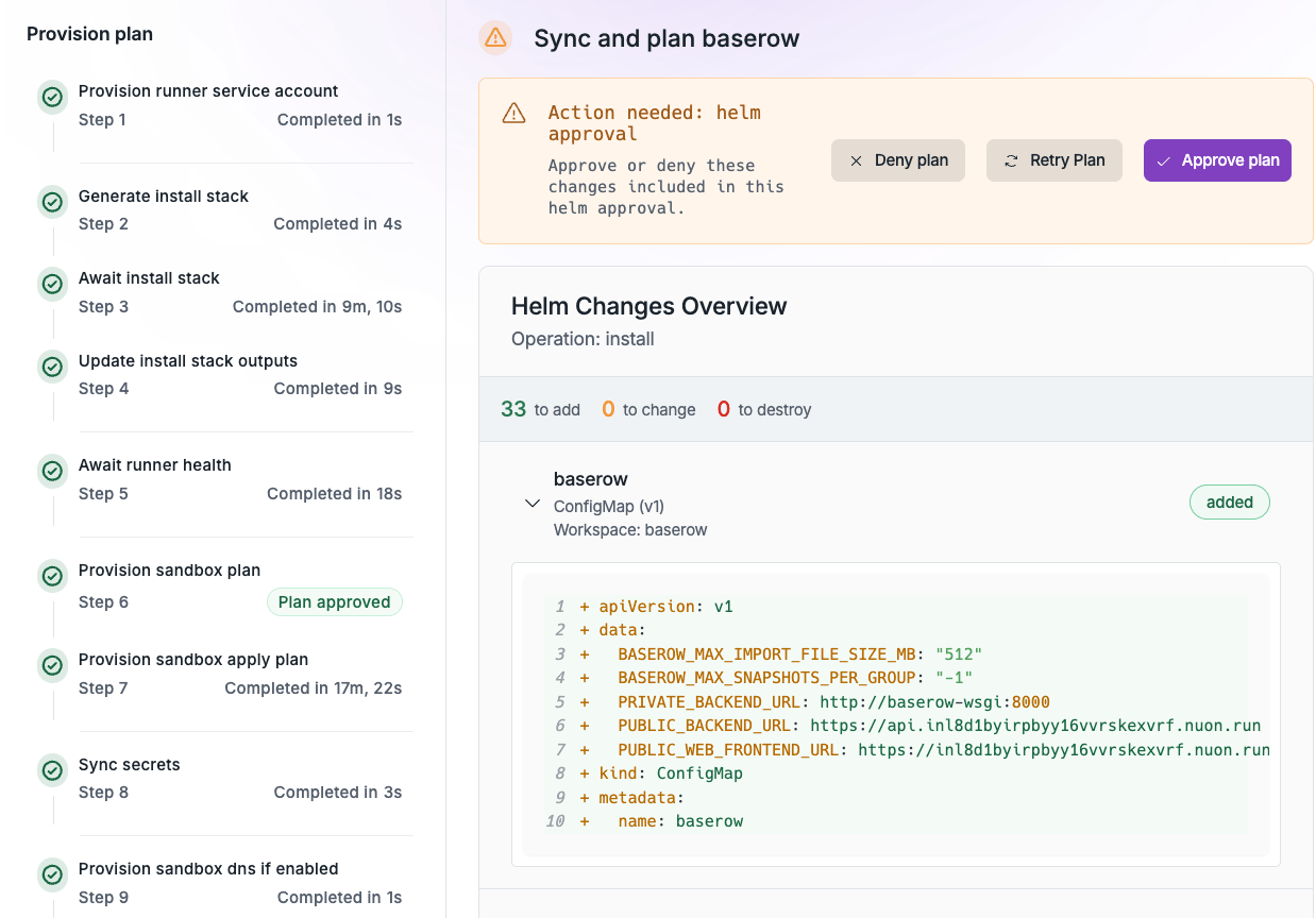 Component update approvals