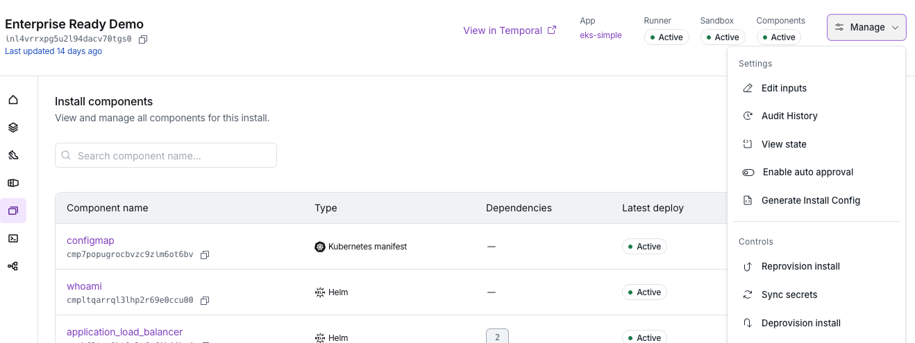 Updating inputs