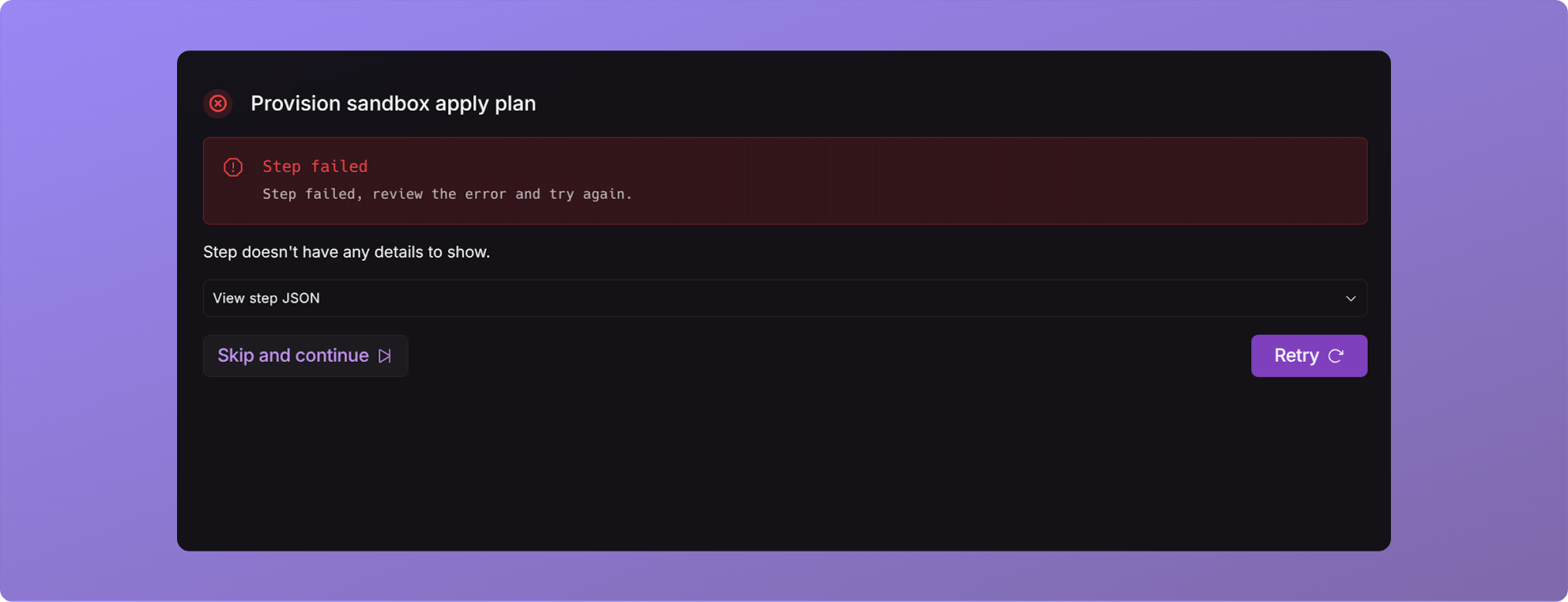 Inline workflow retries interface