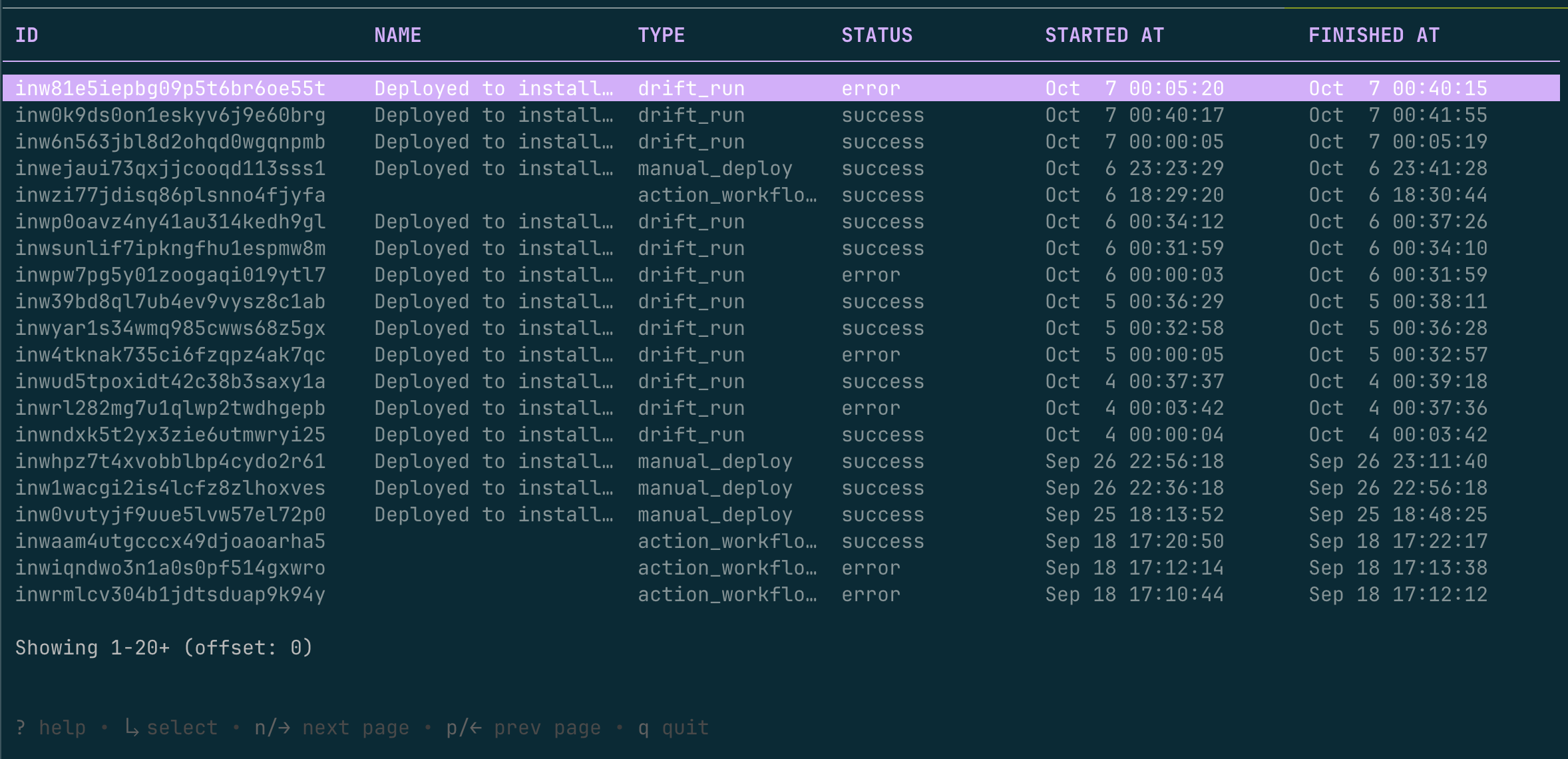 Nuon Workflows TUI