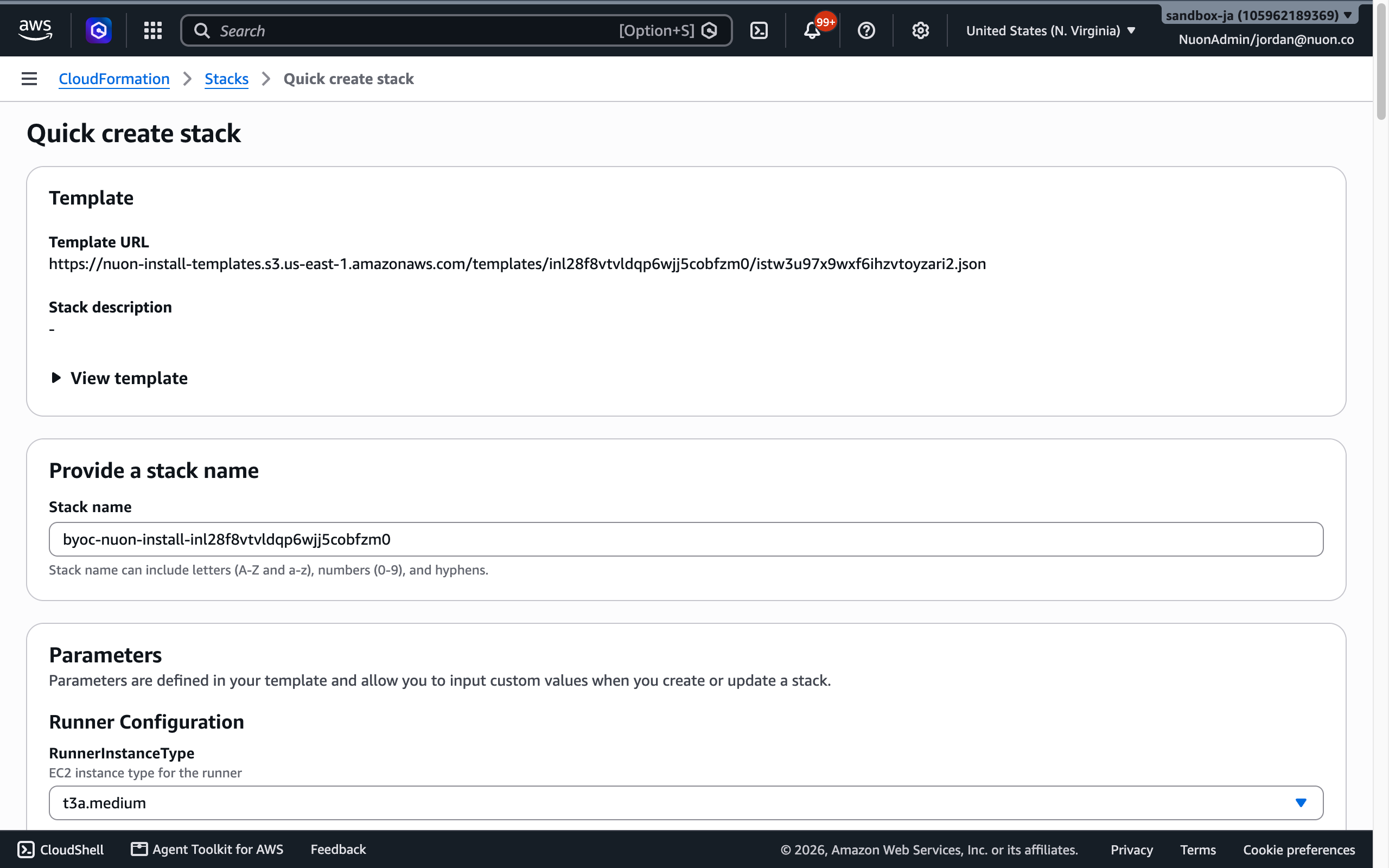 Cloudformation stack provision