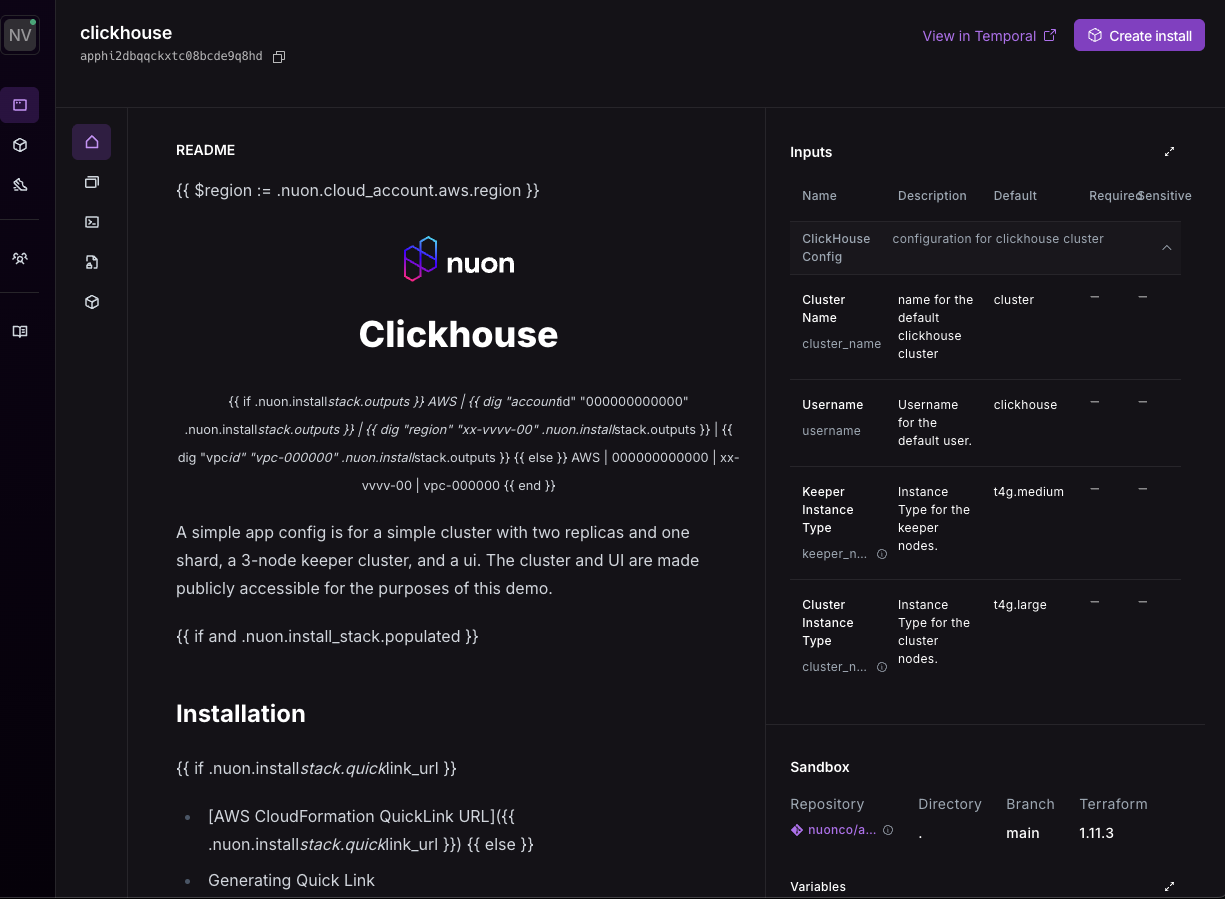 Dashboard - Nuon documentation