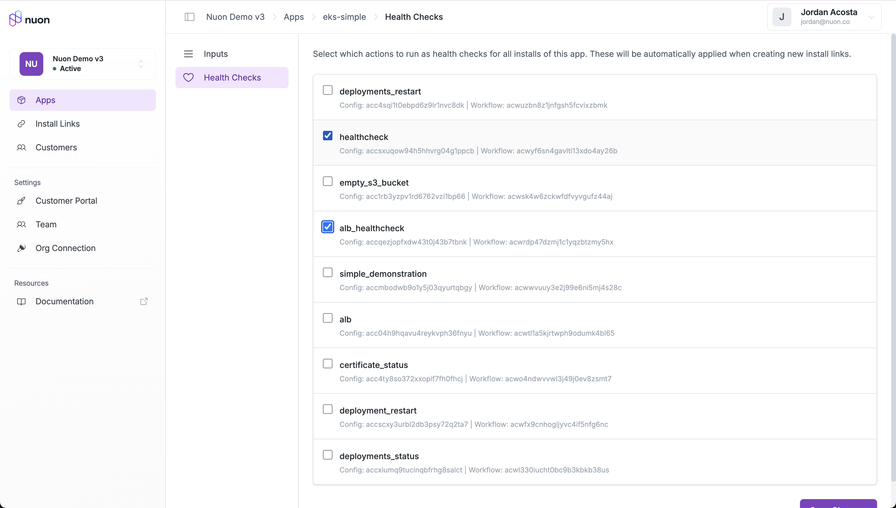 configure app healthchecks
