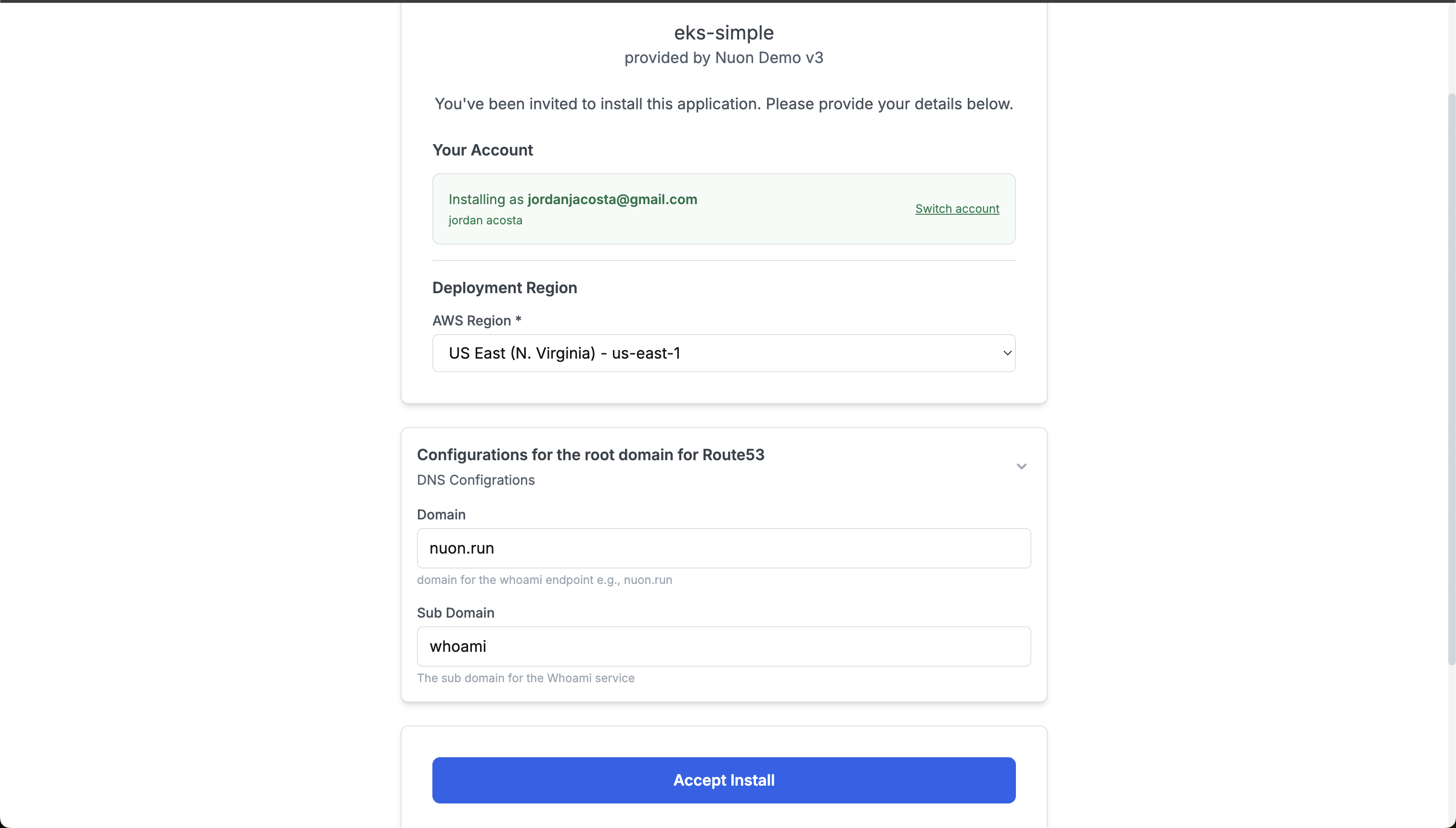 customer accept install link