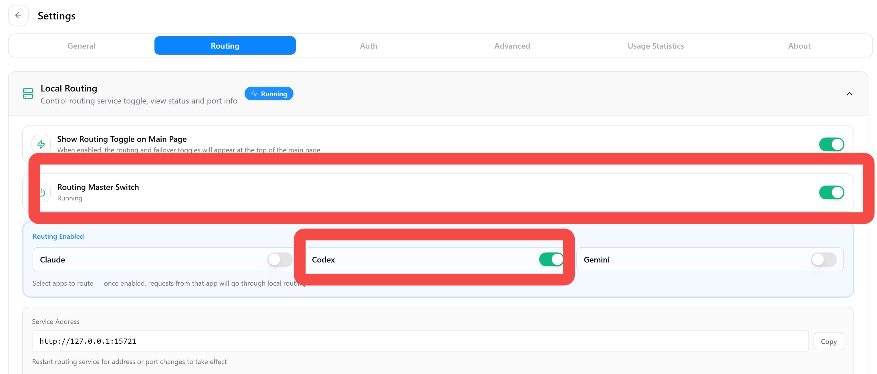 CC Switch Configure application routing