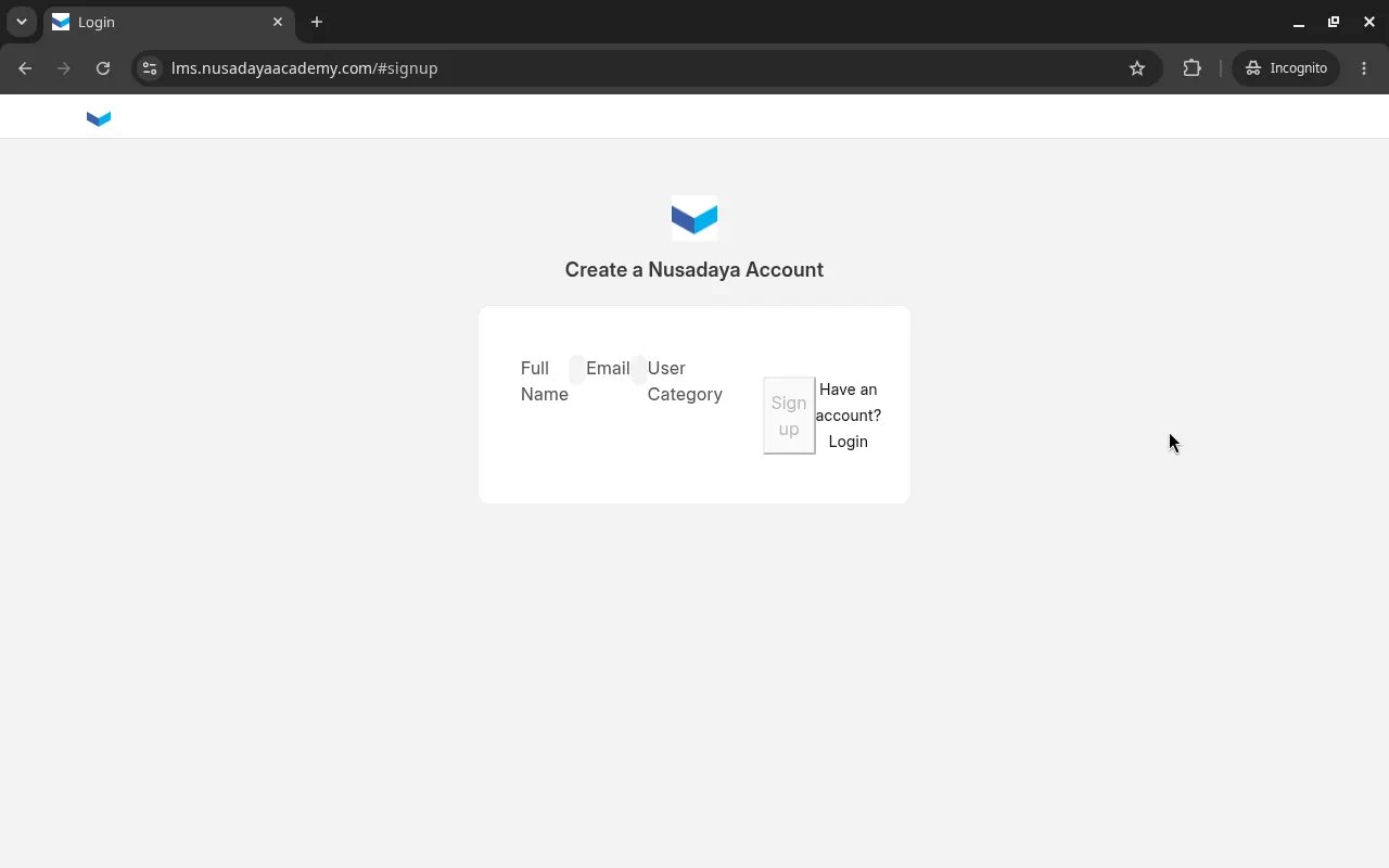 Signup Kosong