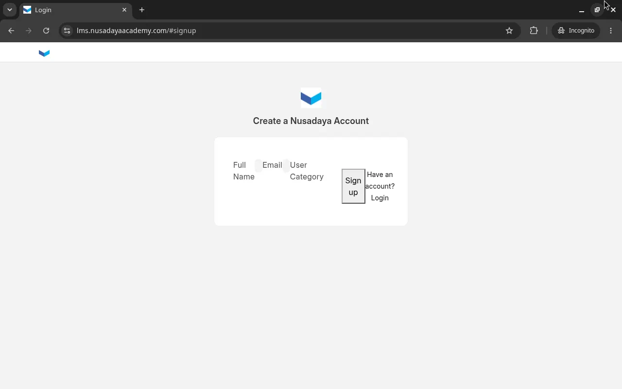 Signup Terisi