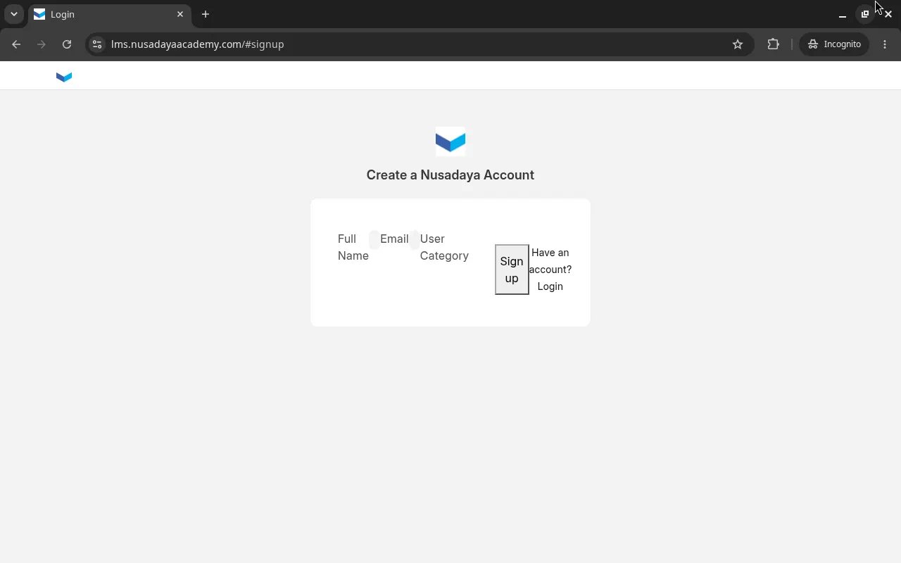 Signup Terisi
