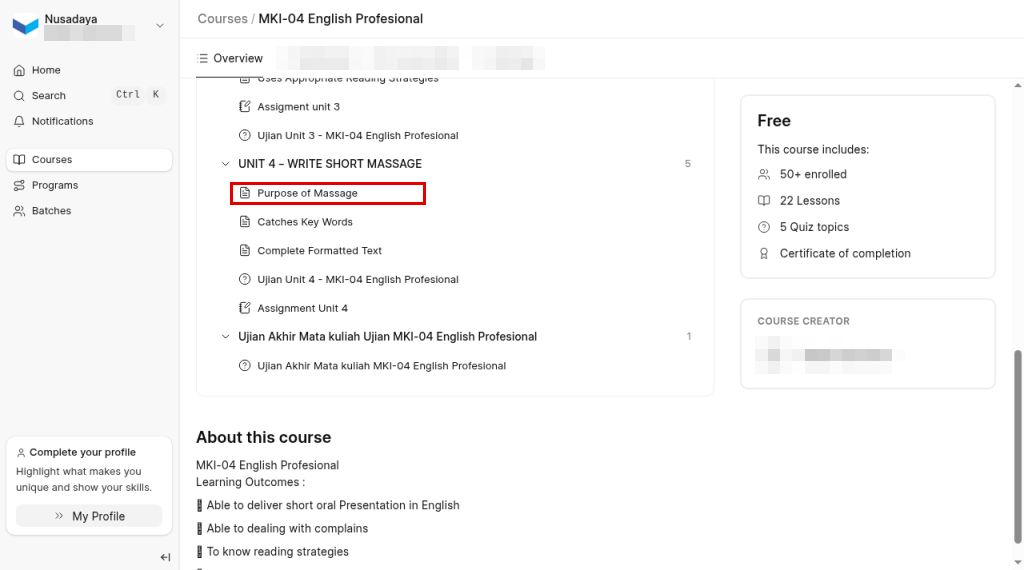 Course Outline