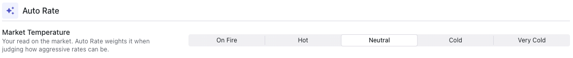 Market Temperature options in Pricing Defaults: On Fire, Hot, Neutral, Cold, Very Cold