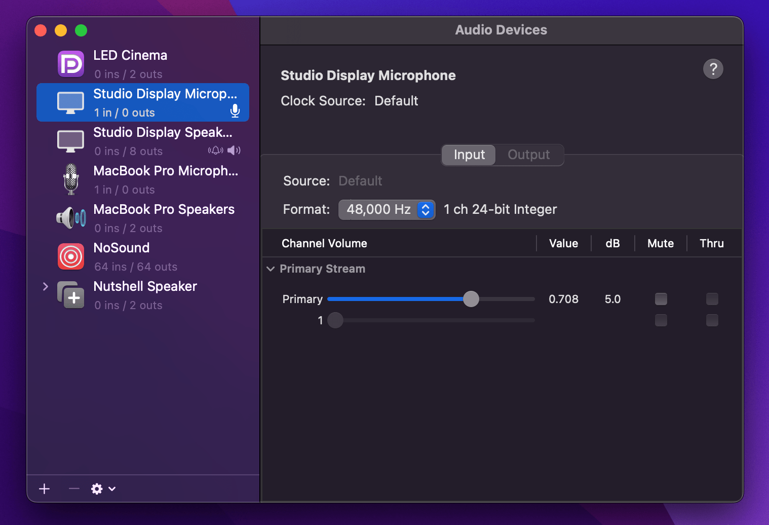 current microphone setup