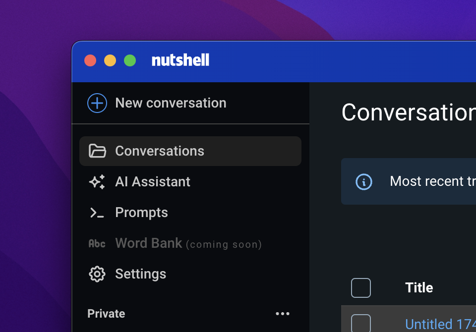 New Conversation button