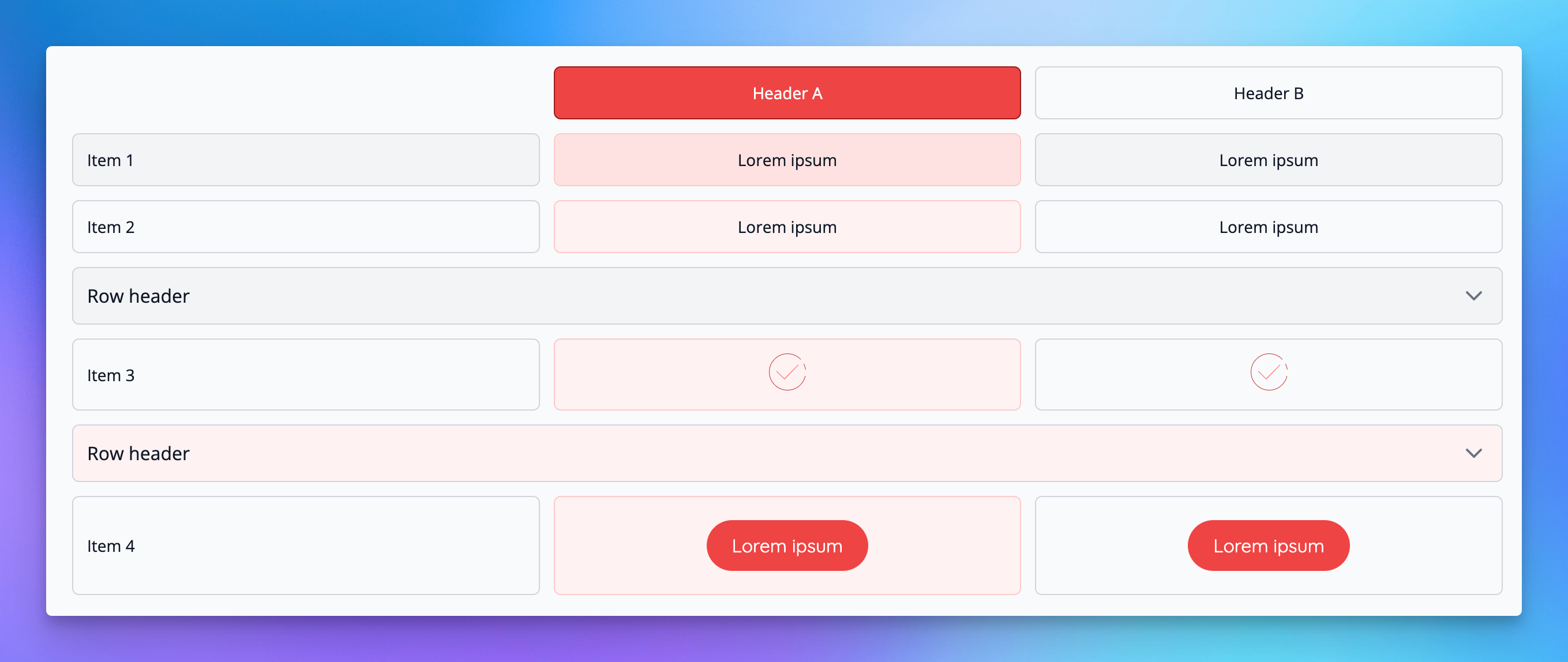 Viewing a table template block in Shop displaying new customisation options.