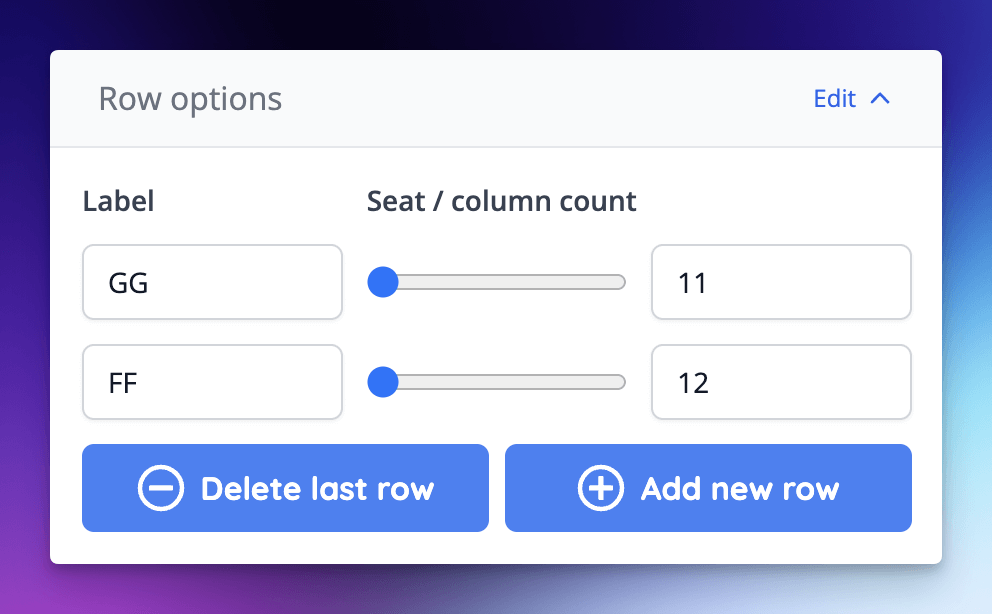 Shortcuts make it easier to control rows and columns for a particular block.