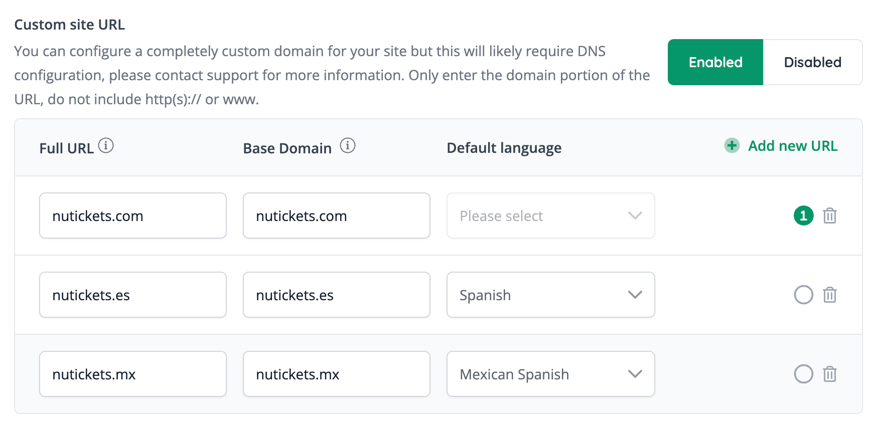 Use the same company for multiple languages and domains