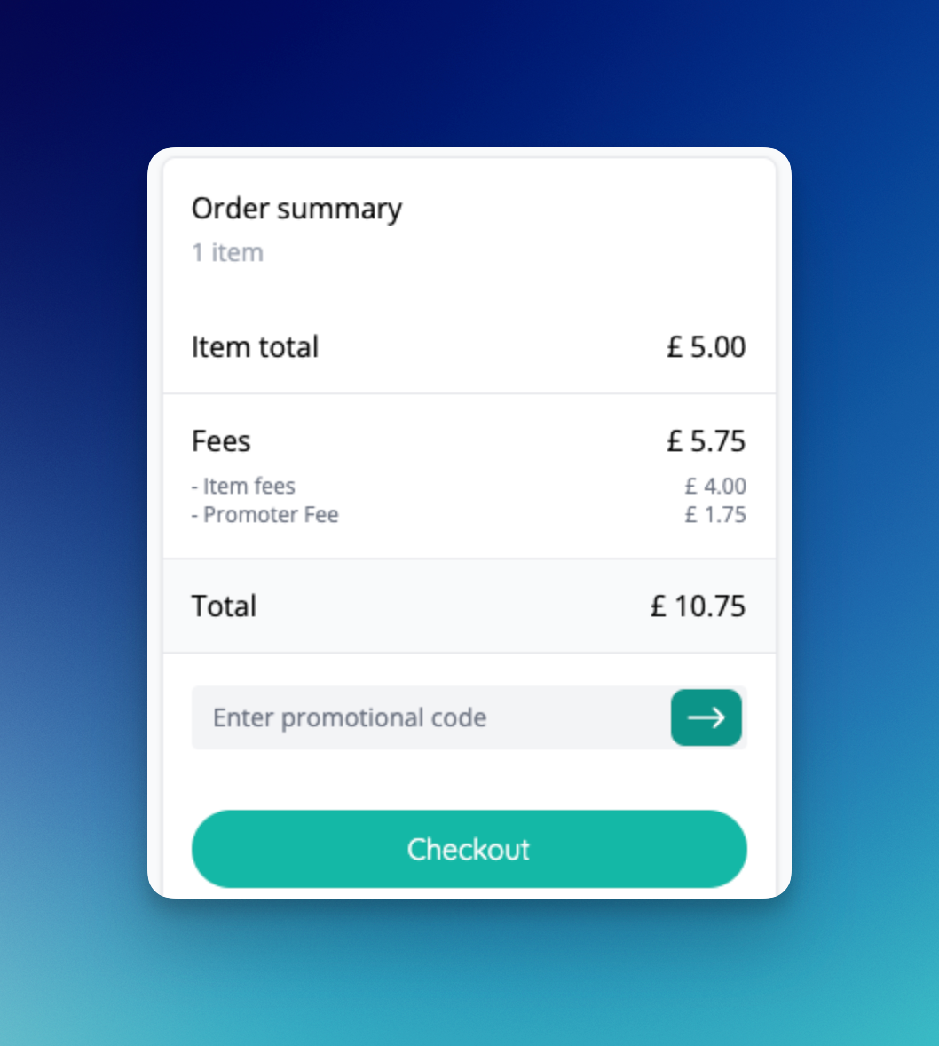 Example 'Promoter Fee' group