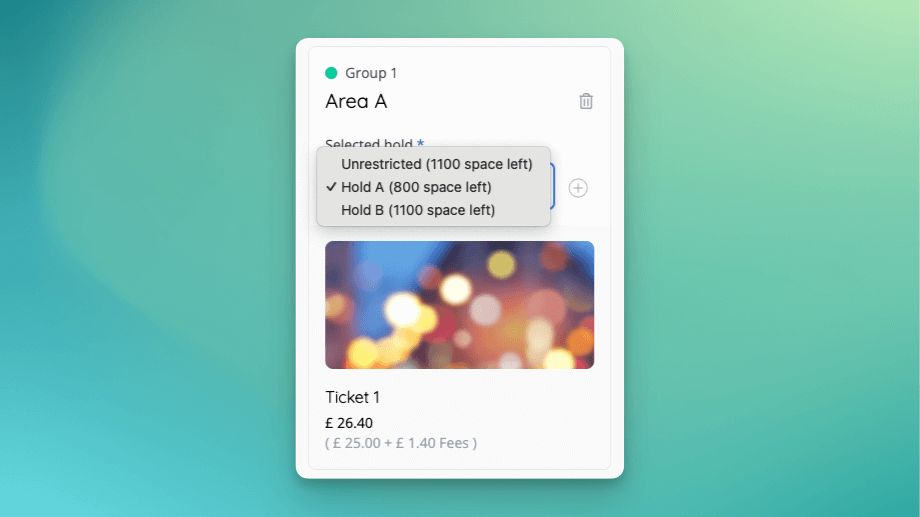 Box Office hold selection.