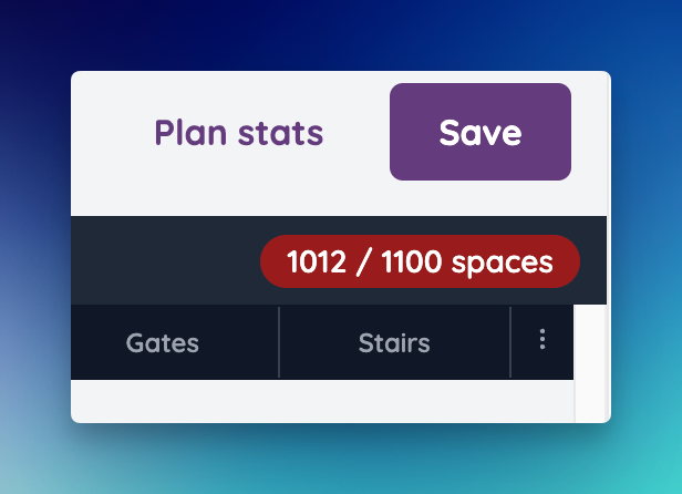 Total available spaces now show during Seating plan creation.