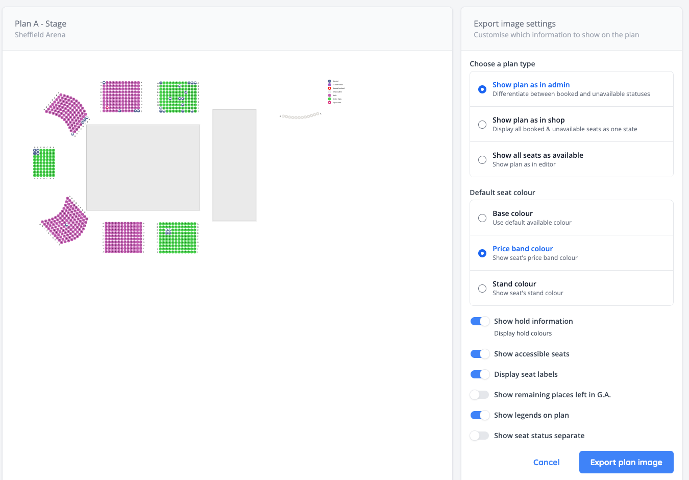 Brand new seating plan image exporter