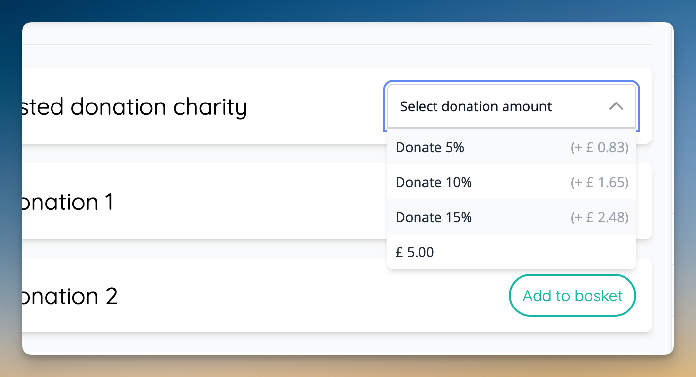 Grouped charity variants