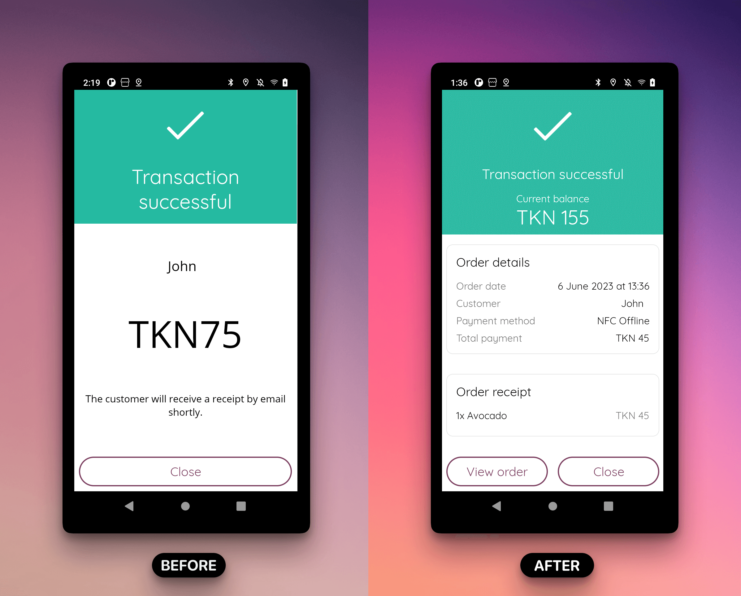 Order success page now shows much more information