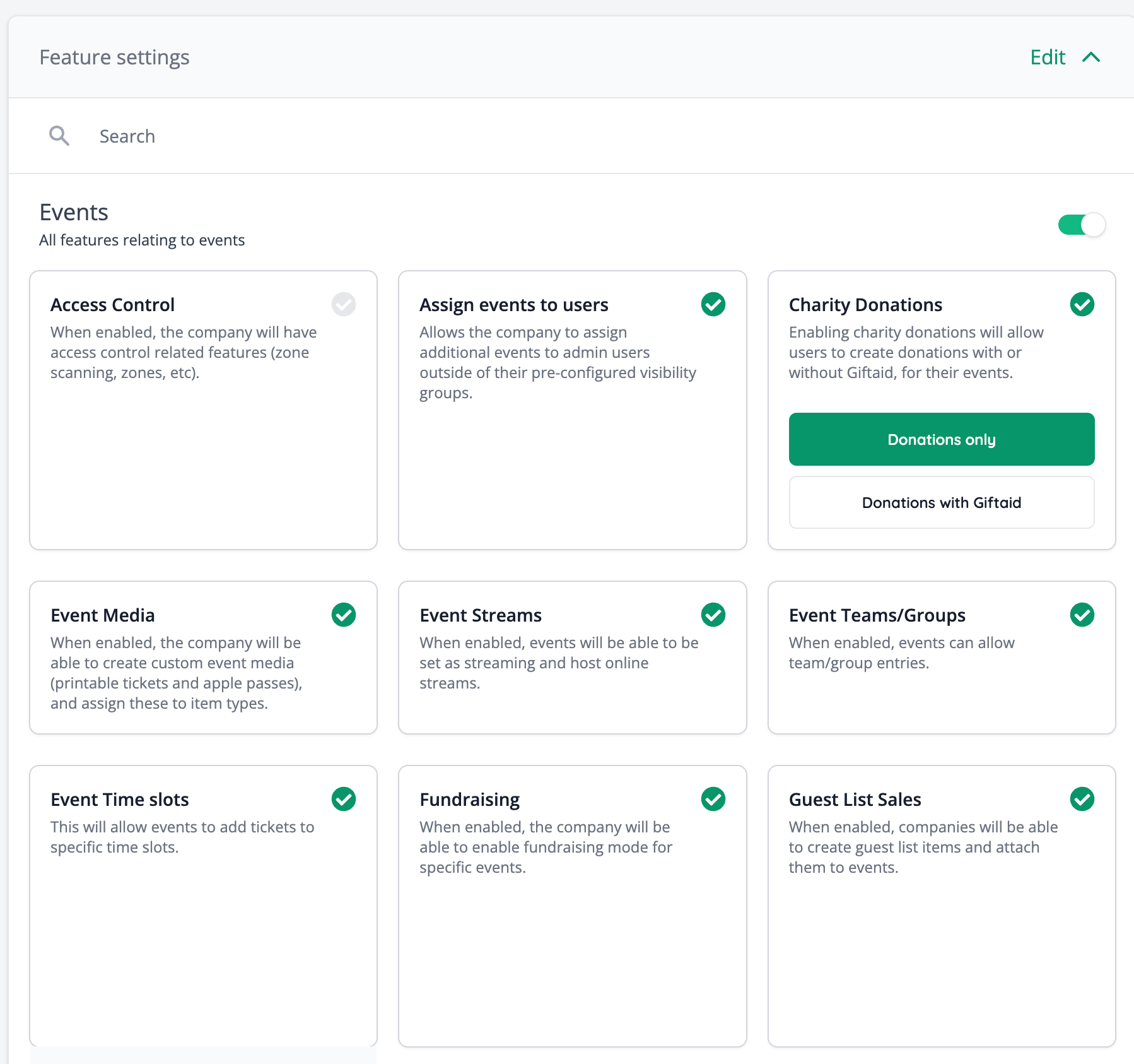 Easier readability when selecting features