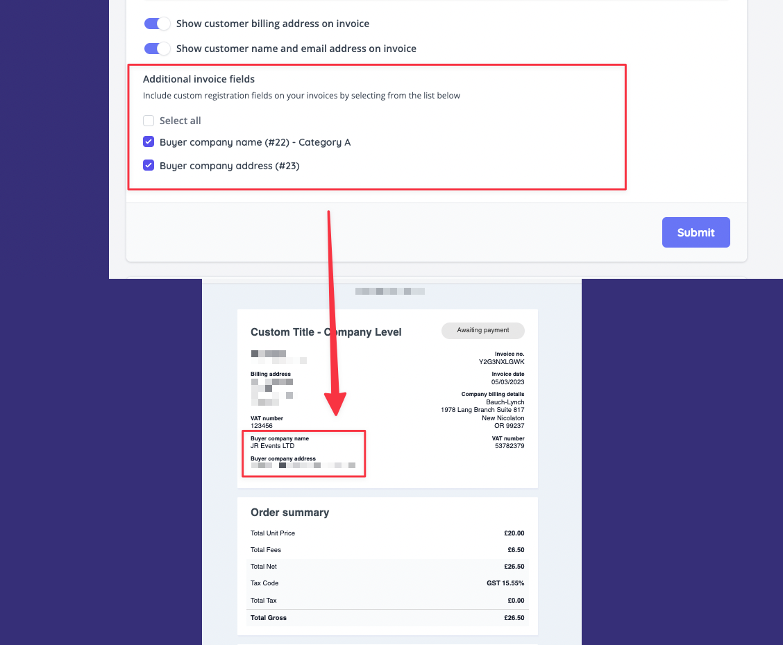 Data capture on customer invoices