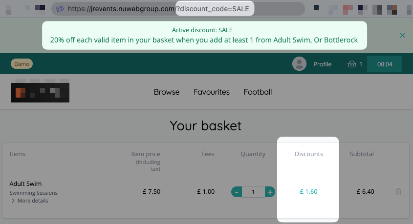 URL-triggered discounts