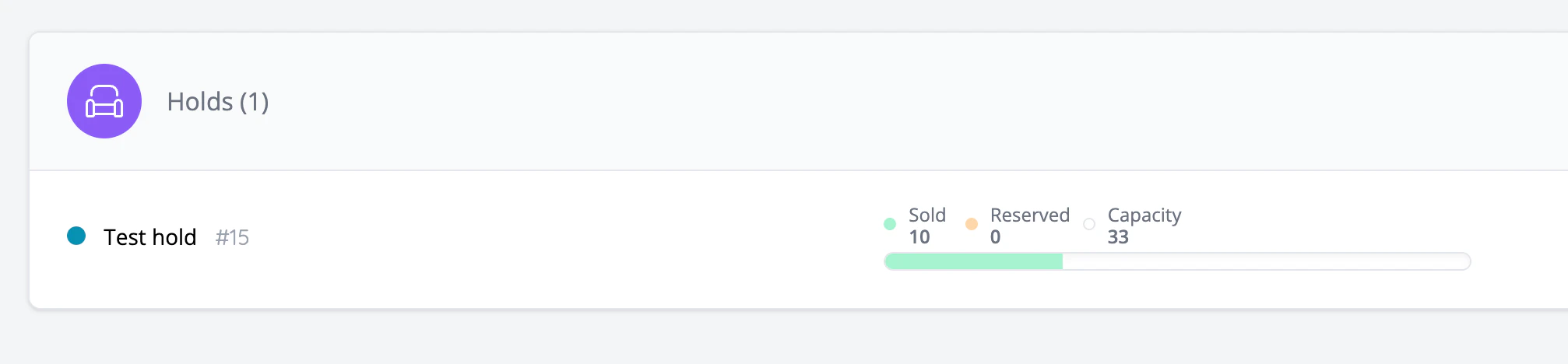 The hold name, id and capacity information can now be found more easily.