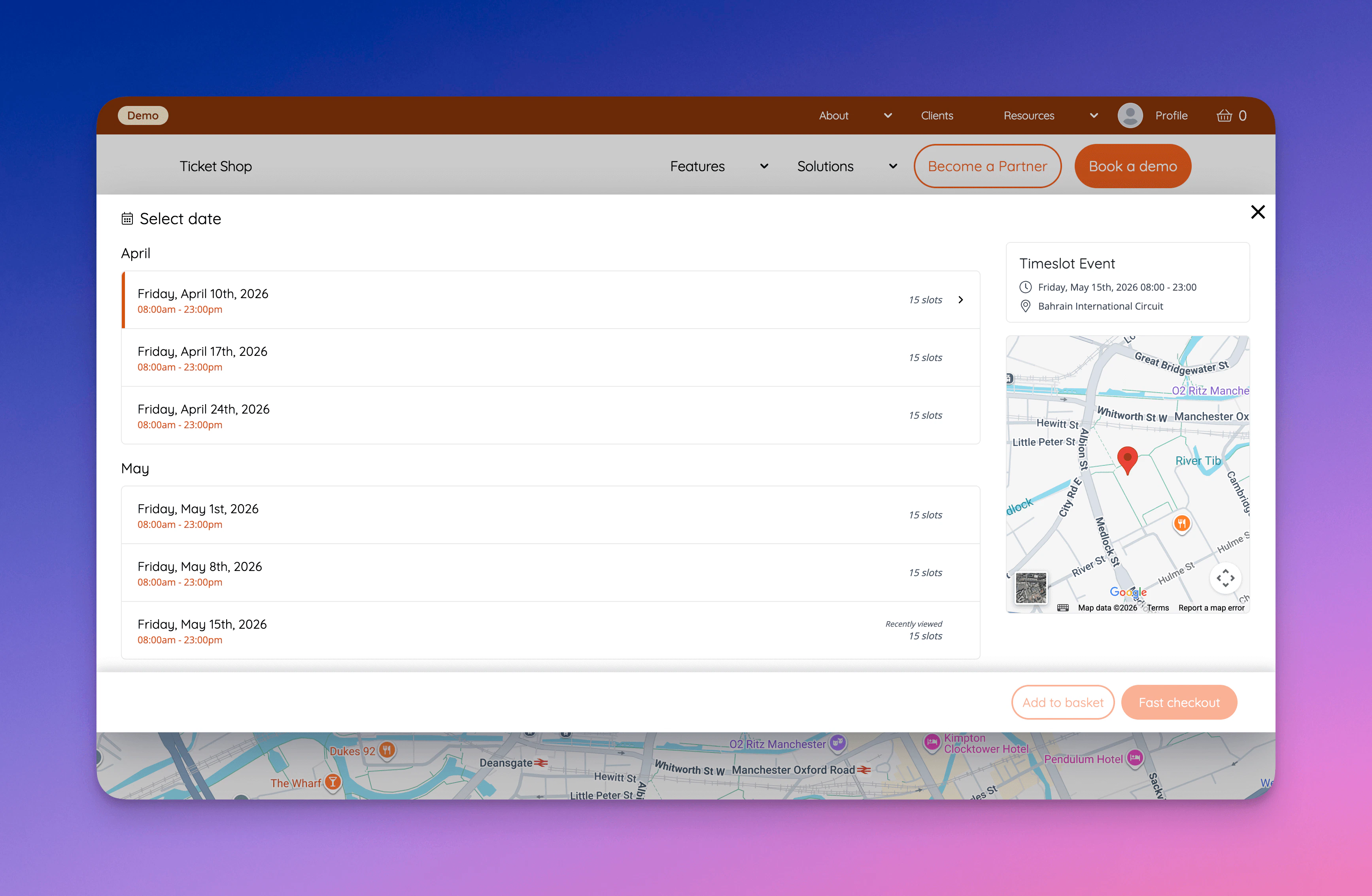 The same UI can be used to select timeslots from other dates, or select other events in a repeat schedule.