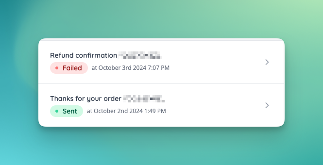 Status of each email can be reviewed.