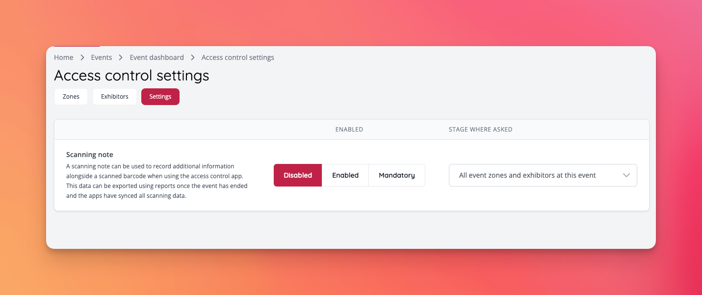 NEW: Zones / Exhibitors Data Capture