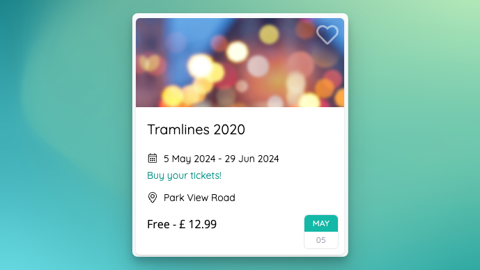 Custom text shown on the event card.