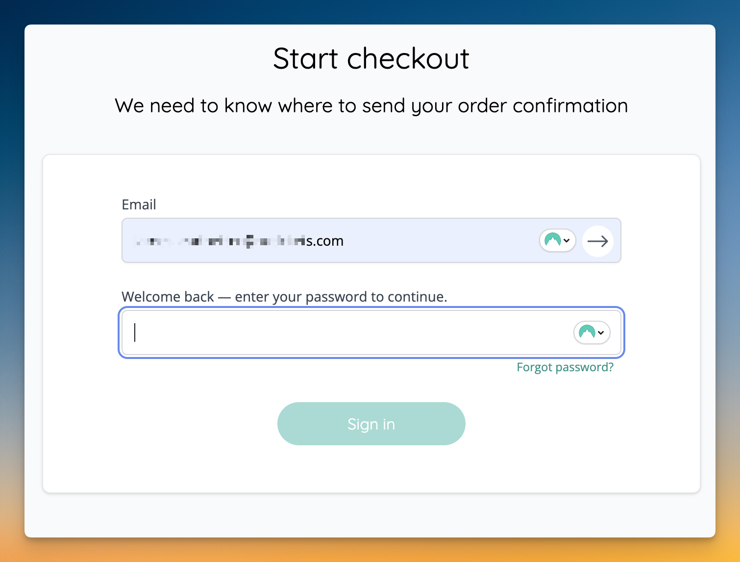 Existing customers are prompted to login