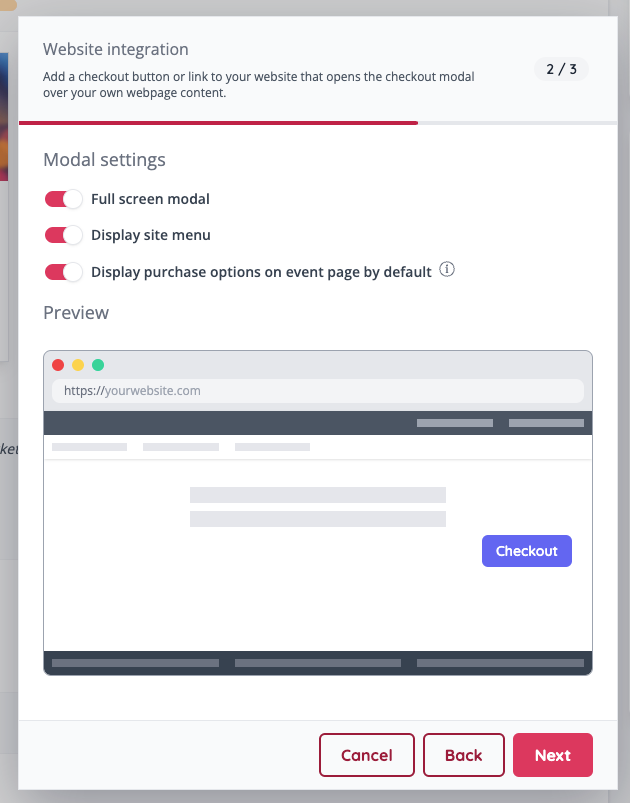 Website integration (iframe) customisation cptions