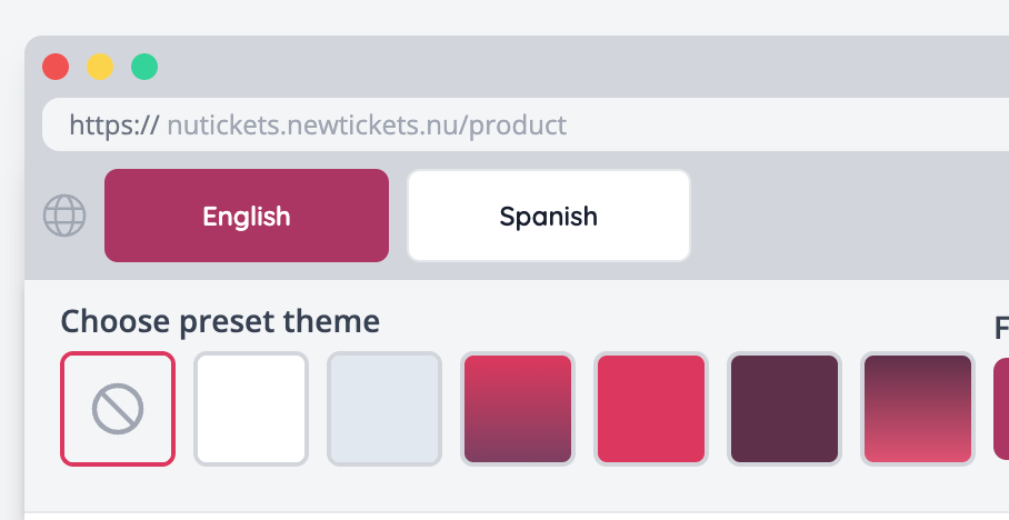 Quicker theme setup and improved language switching